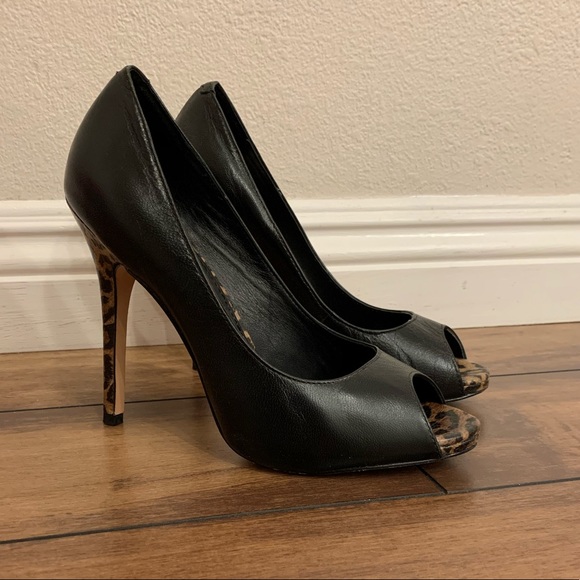Saks Fifth Avenue Shoes - Black and Leopard print heel pump
